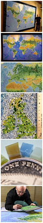 华夏地理据英国媒体2月18日报道，英国一名IT从业者花费两年多时间，亲手用玻璃和宝石拼出一幅世界地图，这是目前世界上最大的、由玻璃拼成的世界地图。现年49岁的克里斯·张伯伦来自伦敦布罗姆利，他将33.3万块玻璃碎片拼成一幅详细的世界地图，并准备将其拍卖。（分享自@华夏地理）