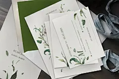 小清新水彩装饰插画明信片贺卡片名片PSD背景素材模版源文件下载