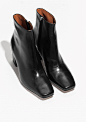 & Other Stories | Square Toe Leather Ankle Boots