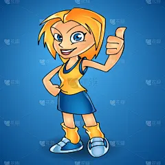 运动女孩矢量插画