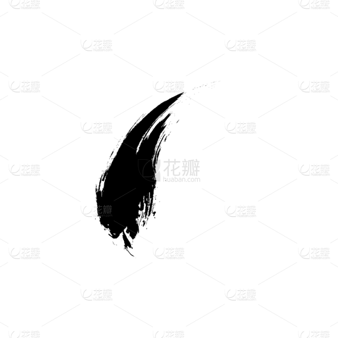水墨风黑白画笔元素贴纸