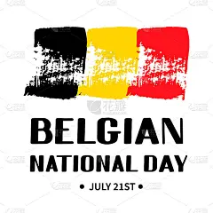 比利时国庆日手写体用黑红笔画。比利时假日排版海报。易于编辑矢量模板贺卡，横幅，传单，贴纸，衬衫，明信