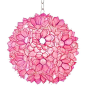 Worlds Away Venus Capiz Pink Pendant : Now $472 - Shop this and similar Worlds Away ceiling lights - Playful and pretty, the Worlds Away Venus hanging pendant expresses true beauty with a cluster of...