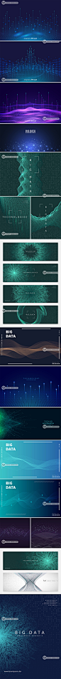 5G云时代未来科技大数据人工智能海报展板Ai矢量背景设计素材