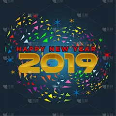 新年前夕,2019,蓝色背景,法定假日,贺卡,雪,模板,2018,节日,绘画插图