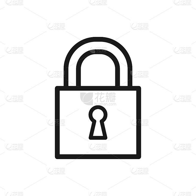 矢量挂锁图标，锁图标在时尚的平面设计