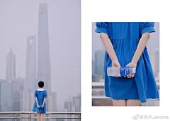 #美照盒子#
Rainy Blue

摄影：@关木Jerome
出镜：@Haruka月岛雯 ​​​​
