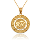 Yellow Gold Eye of Horus Egyptian Spiritual Luck Circle Amulet Pendant Necklace As stated in Egyptianwitchcraft.com, Amulets were very popular in ancient egypt and were worn by the living or buried with the dead. An amulet is an object that is created for