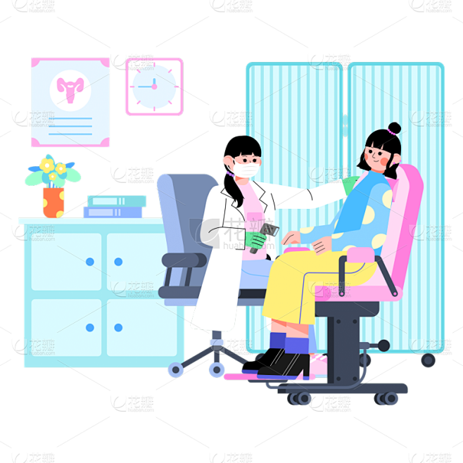 SVG-扁平医生看病贴纸
