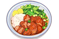 卤肉饭步骤美食插画绘画图片