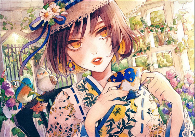 分享一组来自日本插画师夏目柠檬的作品，最...
