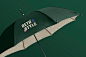 Close up on opened umbrella mockup