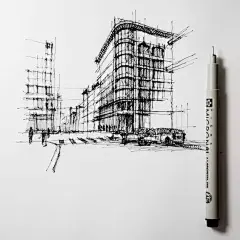 走走画画，用针管笔记录沿途的风景