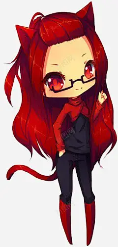 猫耳猫尾黑框眼镜御姐范少女 免费下载 页面网页 平面电商 创意素材
