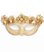 Gold Masquerade Mask Decorated With Oversized Metallic Flowers - Beaded Metallic Venetian Mask on Etsy, $80.00