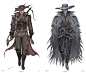archer concept, _ MOOWM _ : keyword
left -  cowboy
Right - Plague doctor , Crow