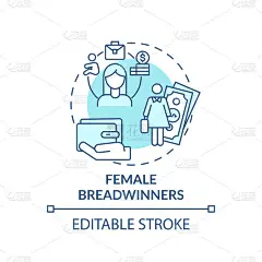 女性养家糊口的概念图标
