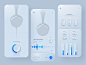 Headphone controller app (white version) uiux ux ui skeuomorphism skeuomorph shadow neumorphism neumorphic neue mobile design minimal headphone dark ui controller clean ui app design application design application app