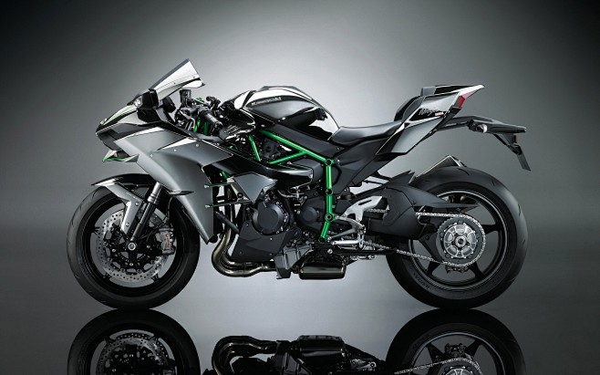 高清晰川崎忍者h2摩托车壁纸封面大图