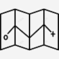 折叠地图两点图标 平面电商 创意素材