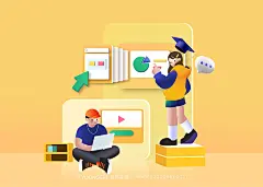 8款潮流时尚数码科技电商职场青年男女潮人插图插画ai设计素材下载_颜格视觉