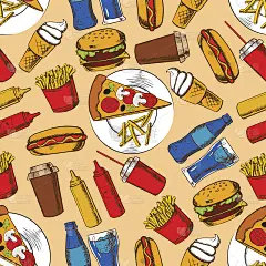 快餐模式的零食和饮料