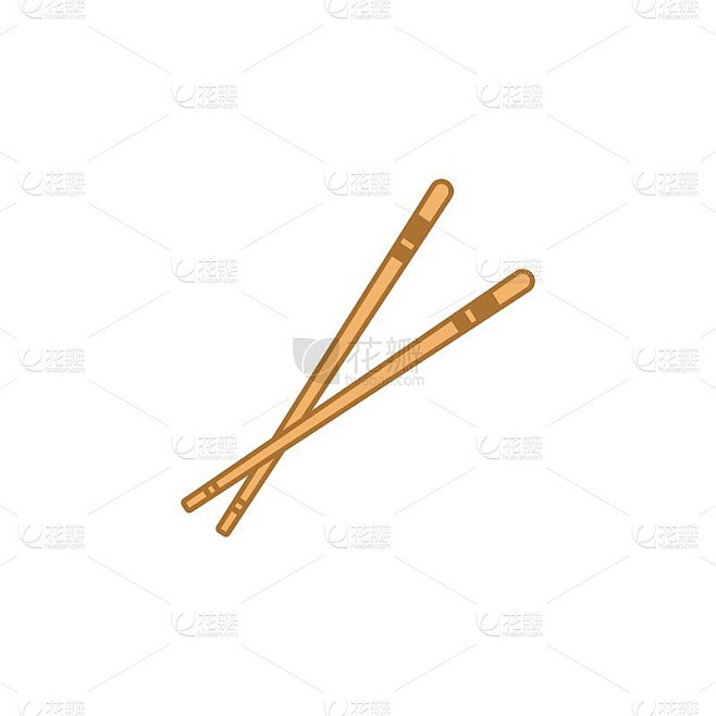 筷子图标矢量插图设计模板