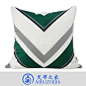 软装简约现代新中式北欧极简沙发样板房绿白黑色条纹抱枕靠垫靠包-淘宝网