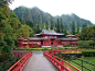 瓦胡岛平等院（Byodo-in）(25/39)平等院位于夏威夷瓦胡岛坦普尔谷科欧劳山脉的山脚下。这是日本一座寺院的等大复制品，建于900年前。
