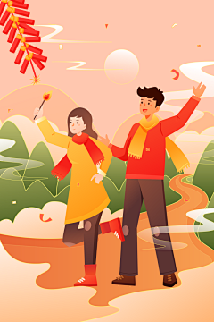 亚美利加诺采集到插画-节日/过年