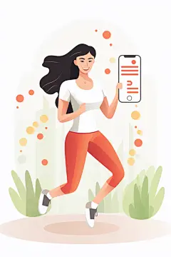 扁平化时尚奔跑人物插画