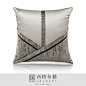 西格布艺 现代风格 软装样板房抱枕 样板间靠垫 灰色提花简约方枕-淘宝网
