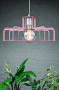 Pink Spider Light : The main idea was to create a lamp using the least amount of material that is easy to transport, easy to assemble and had enough structural strength, but at the same time was endowed with colorful form.