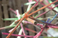 彩色竹藤的艺术质感
