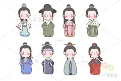 古风Q版卡通男合集_古风人物简笔画