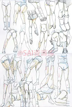 -动漫人物腿、脚、手等绘画参考