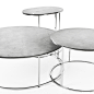 AIRSTEEL (concrete coffee tables) : AIRSTEEL CIRCLE (concrete coffee tables)Three tables, three originals. It makes these tables compact and variable. Concrete slab (smooth concrete or slate) has visible layer of only 7 mm thick. Highest table can be easi