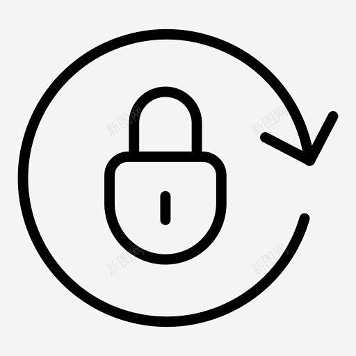 旋转锁块安全图标 免费下载 页面网页 平...