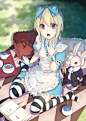 Alice in Wonderland anime girls blanket blondes books wallpaper (#2992581) / Wallbase.cc