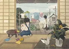日本插画师 Kanazawa Mariko的唯美插画
