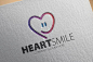 CreativeMarket Heart Smile Logo 176214: 