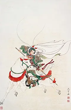 5598花木兰 镜片 设色纸本 