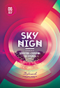 Sky High Flyer : Easy to customize PSD flyer template for your club or music event