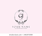 Initial GJ beauty monogram and elegant logo design, handwriting logo of initial signature, wedding, fashion, floral and botanical with creative template.