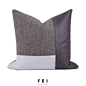 FEI棕咖啡色拼接方枕现代简约美式北欧样板房间客厅沙发抱枕靠垫-淘宝网