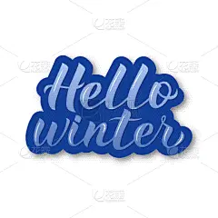hello winter hand written with brush 3d