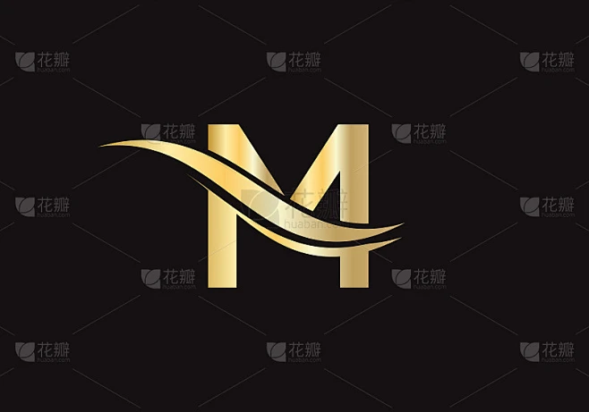 首字母M标志与创意现代商业印刷矢量模板。创意抽象字母M标志设计素材-花瓣网