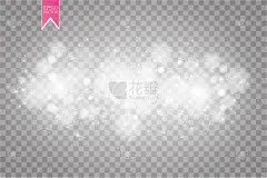 抽象的白色散景效果与火花爆炸的现代设计。辉光星爆或烟火光效果。闪光光矢量透明背景。圣诞节的概念