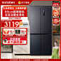 【新品】容声437L平嵌大容量十字对开一级能效家用嵌入式冰箱193-tmall.com天猫