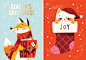 Christmas Cards : A collection of cute and colourful holiday greeting cards for the festive season.